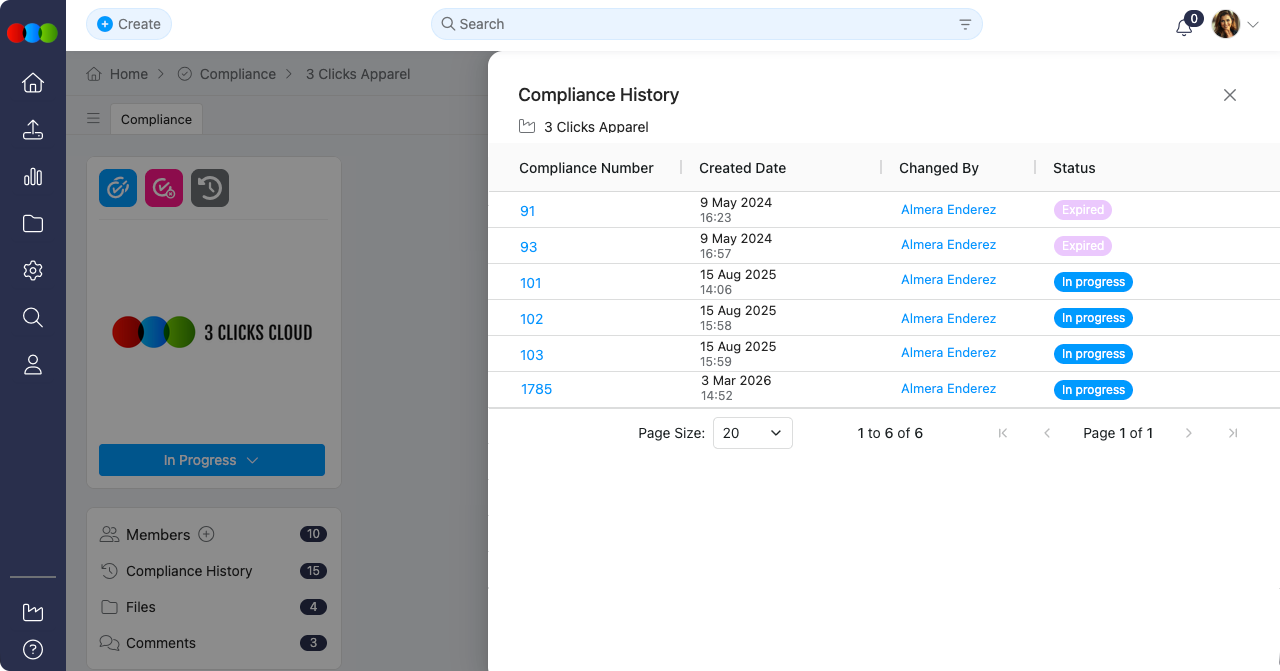 Compliance History Section
