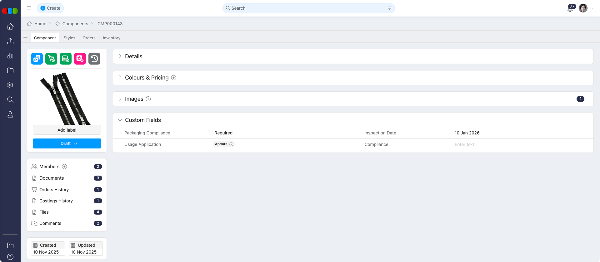 Component › Custom Fields View