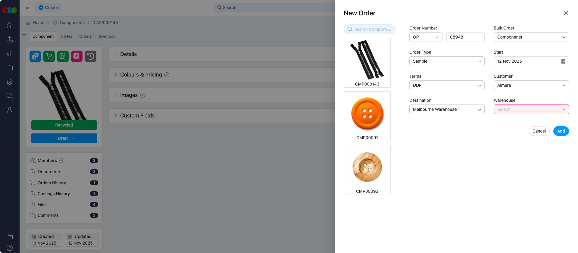 Bulk Components Order