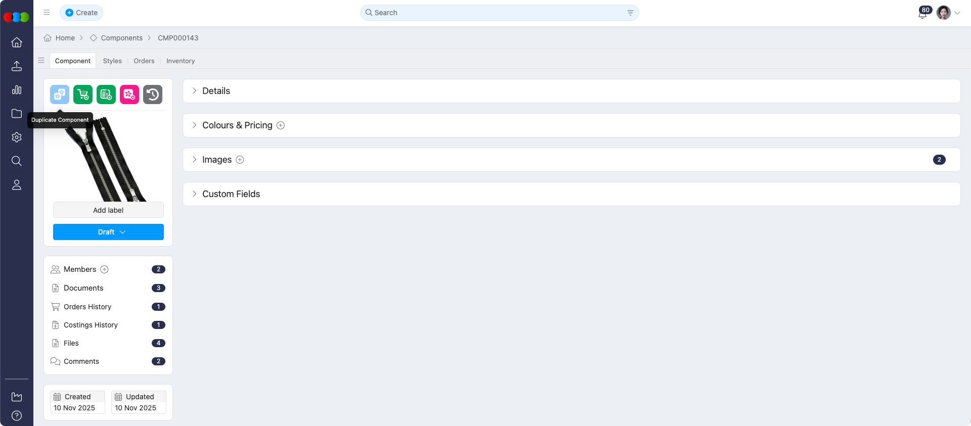Component Duplicate View