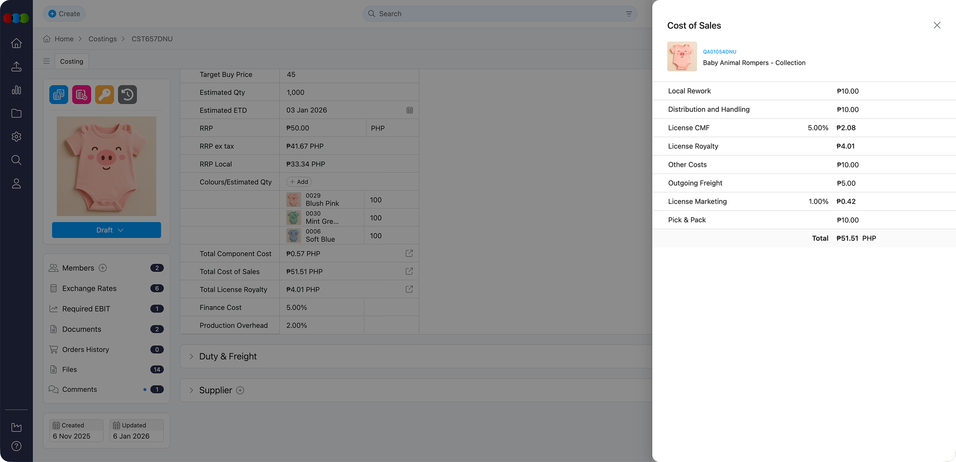 Costing Retail Total Cost of Sales Section