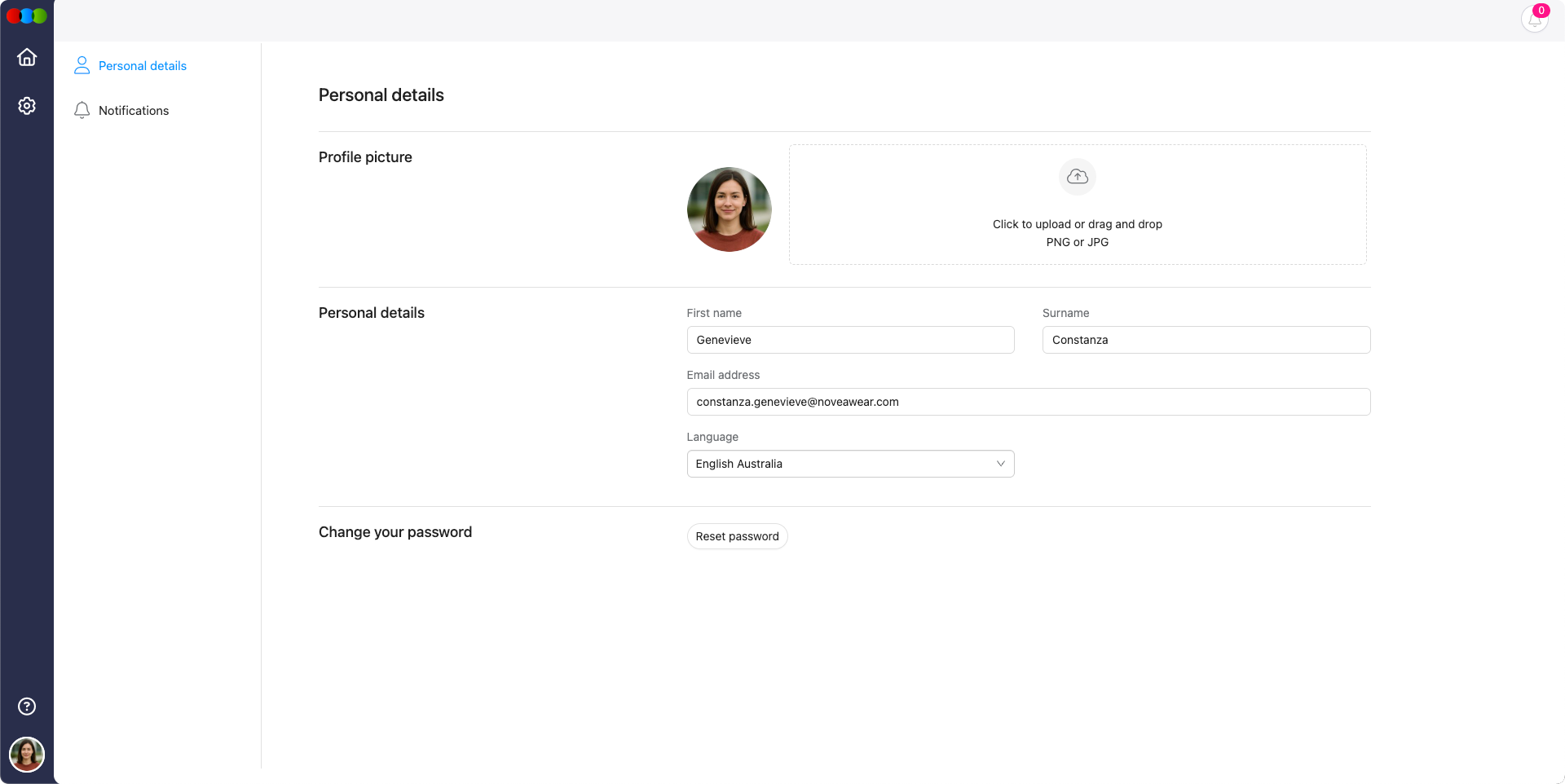 B2B Personal Details