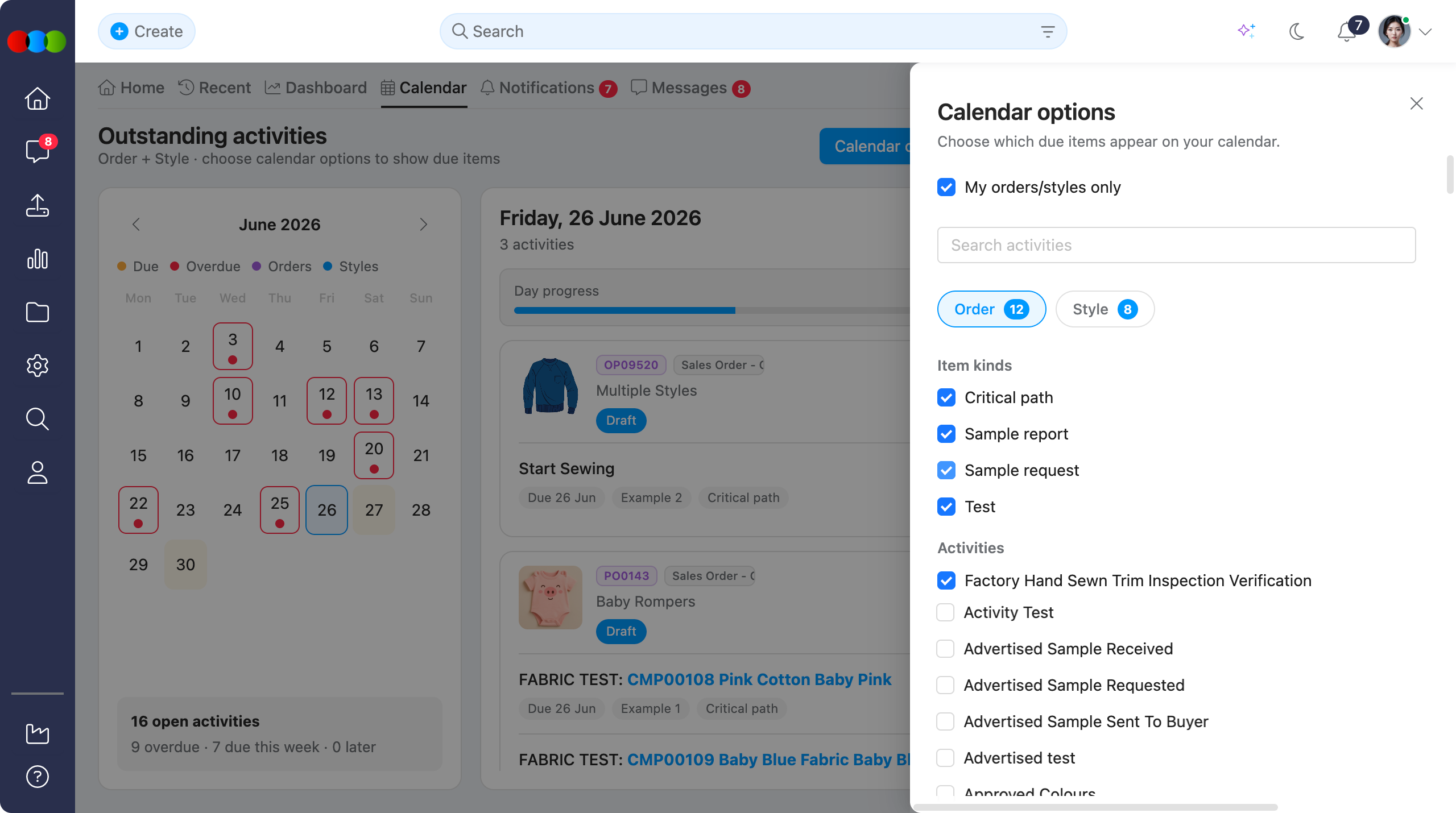Calendar Options