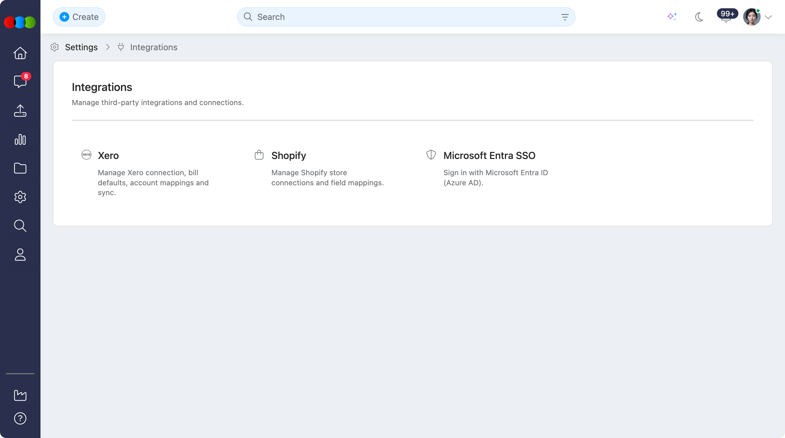 Site Settings > Integrations