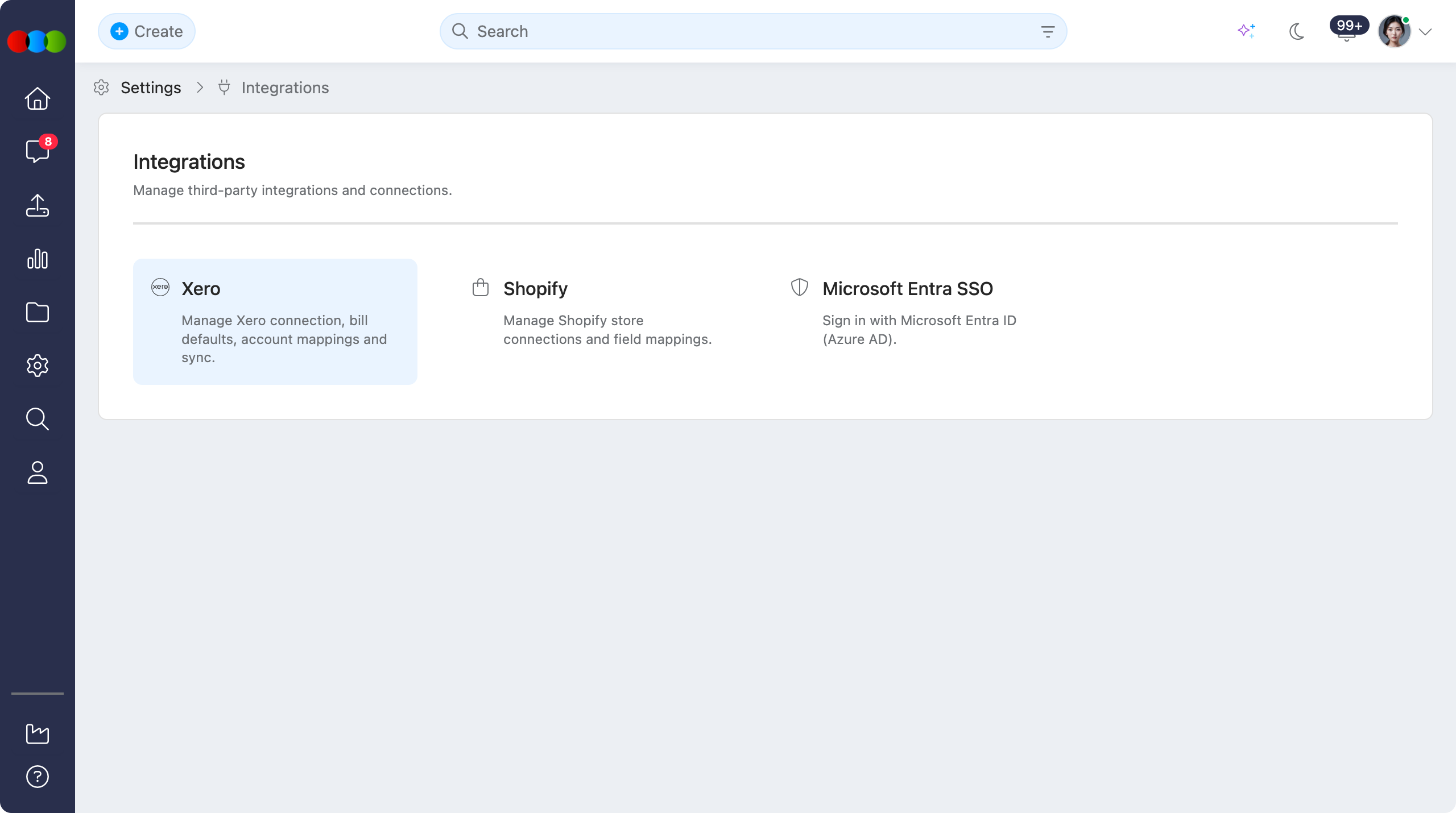 Site Settings > Integrations