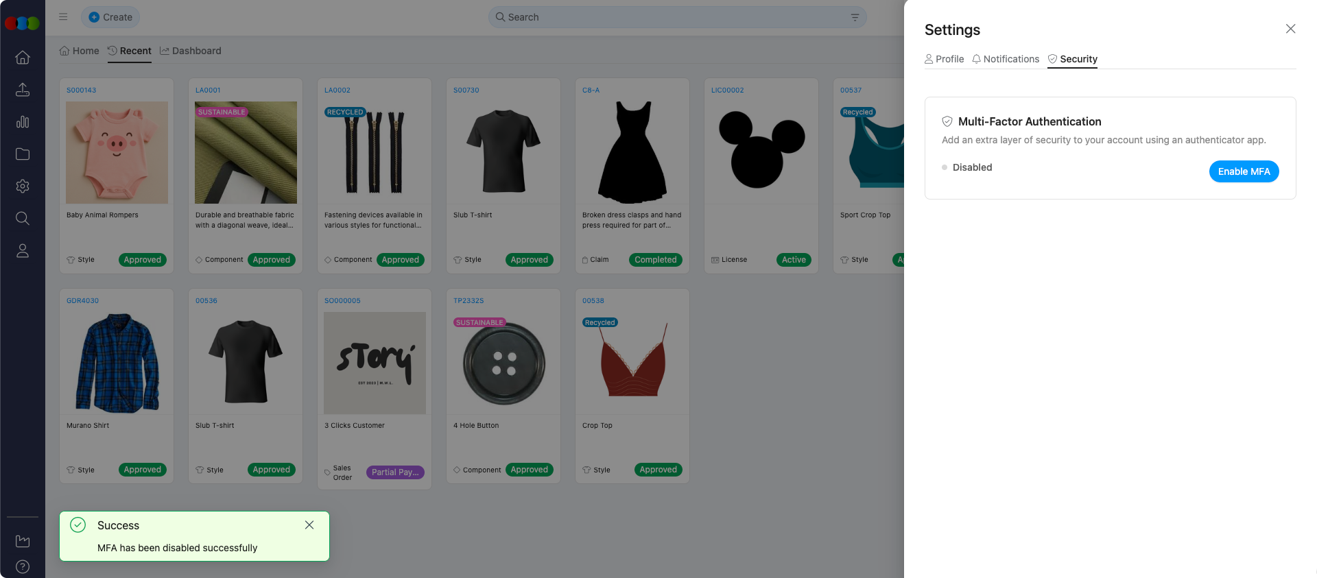 MFA Successfully Disabled