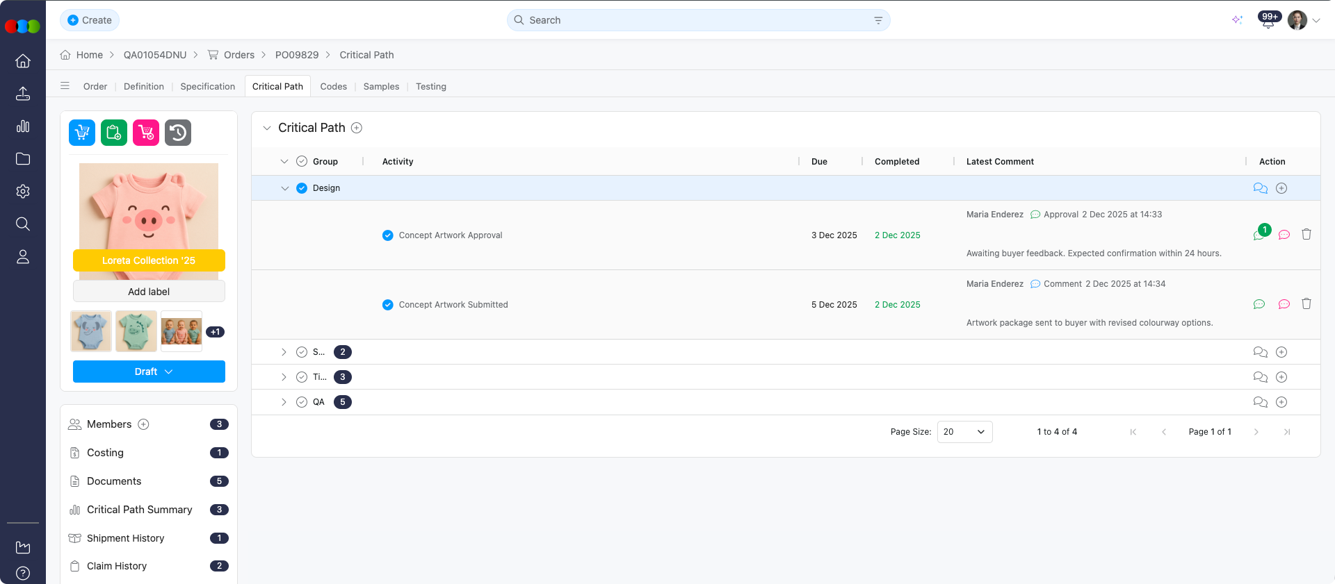 Order > Critical Path > Notes