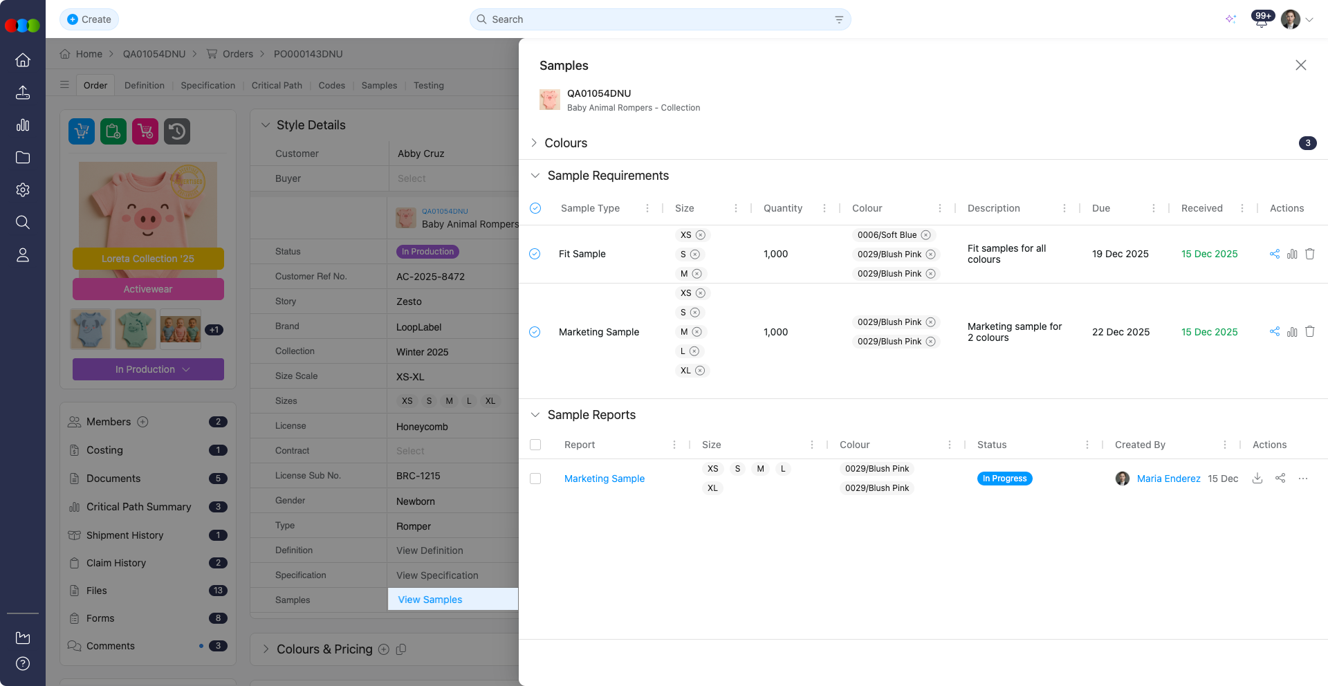 Style Details > View Samples