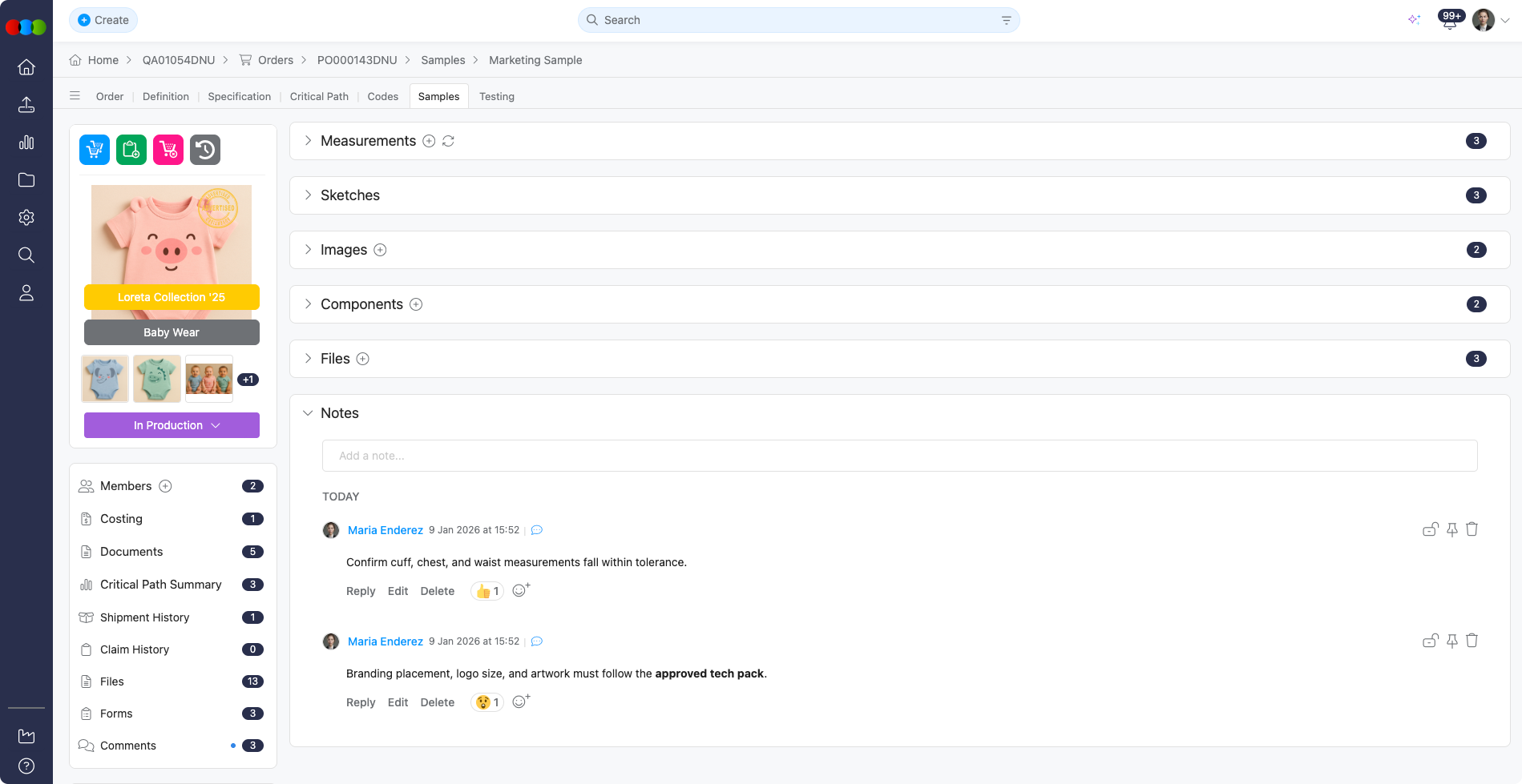 Sample Report Comments