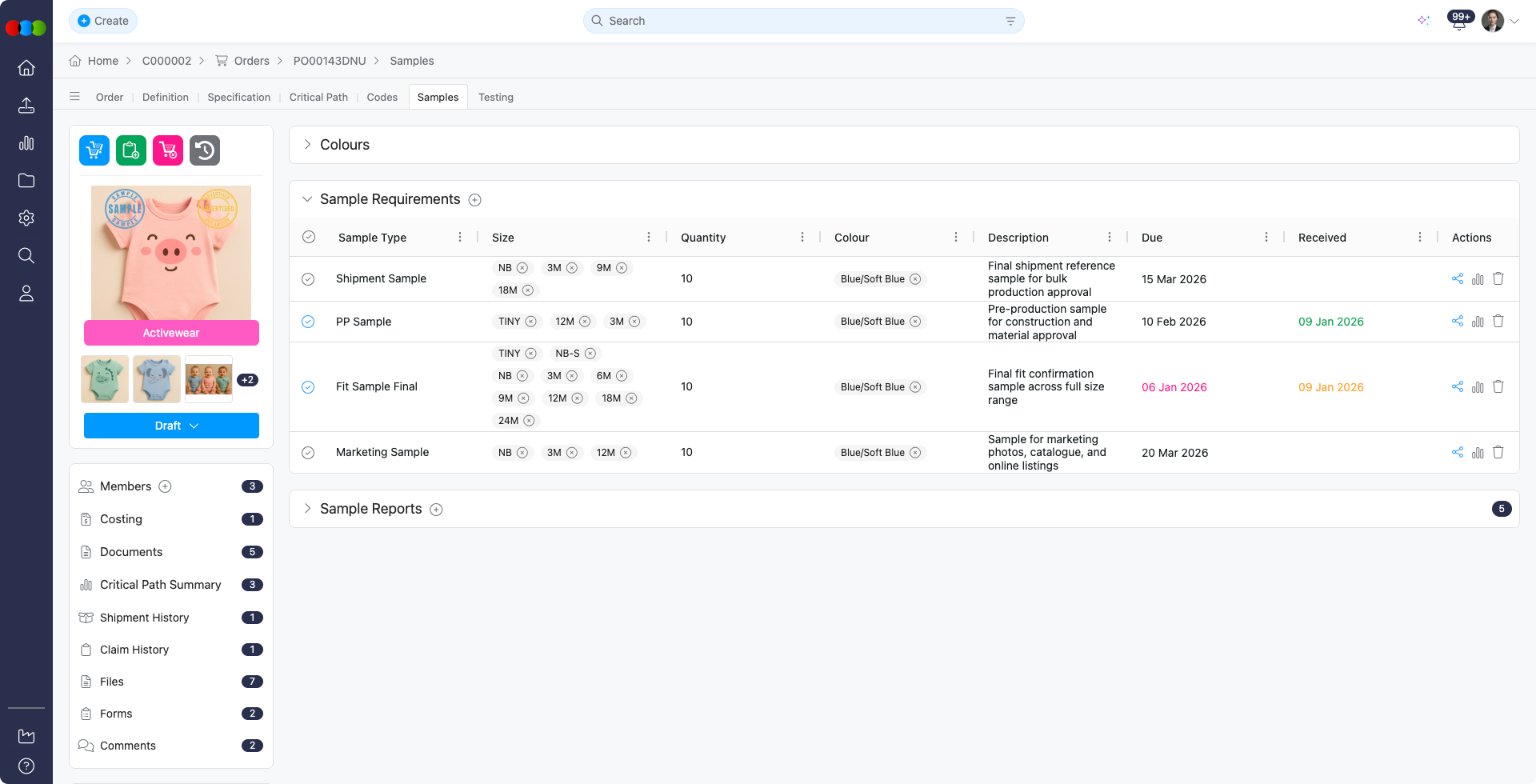 Sample Requirements Overview
