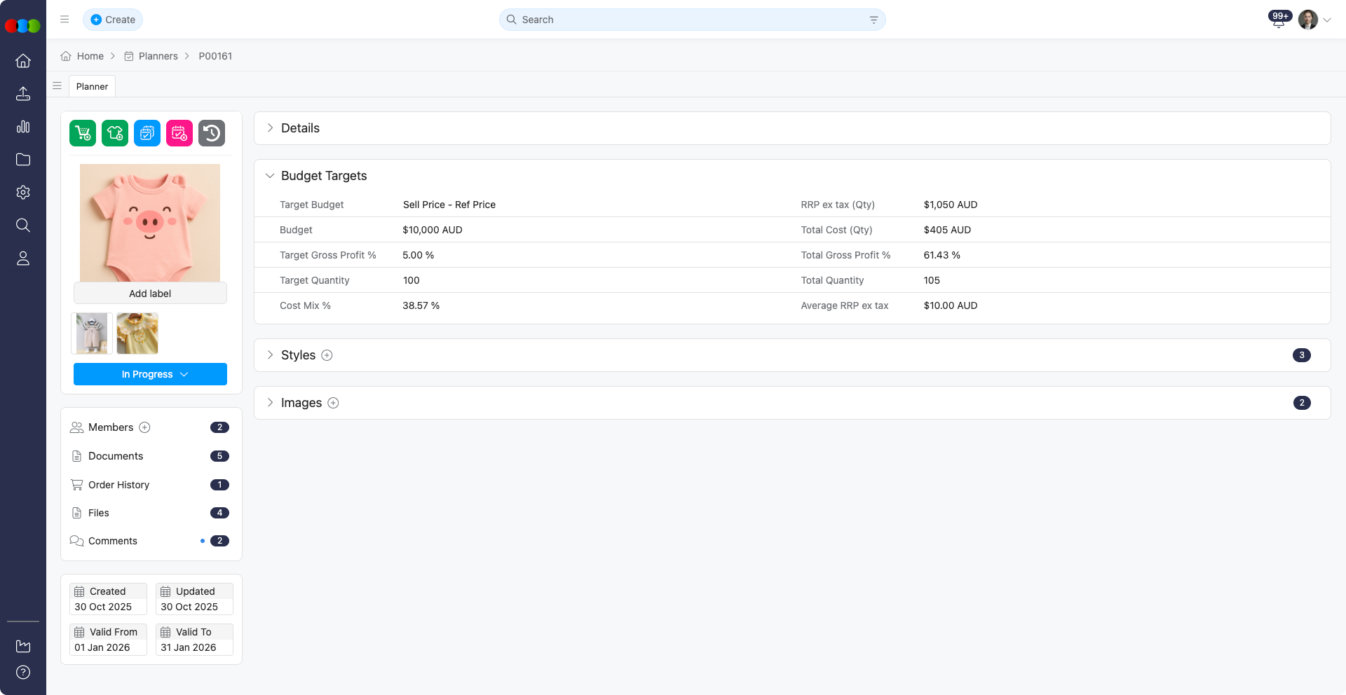Planner Budget Target