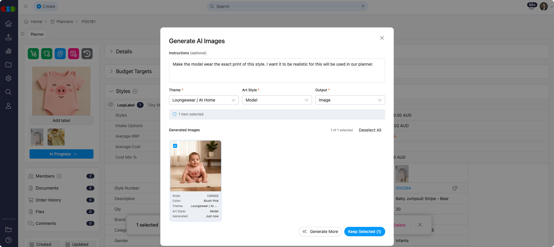 Planner Styles > Generate AI Images
