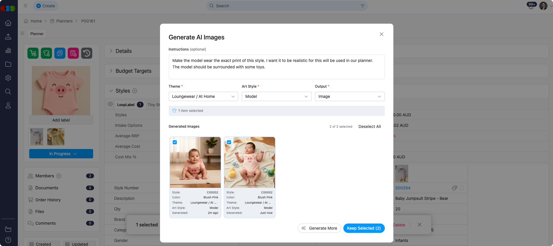 Planner Styles > Generate AI Images