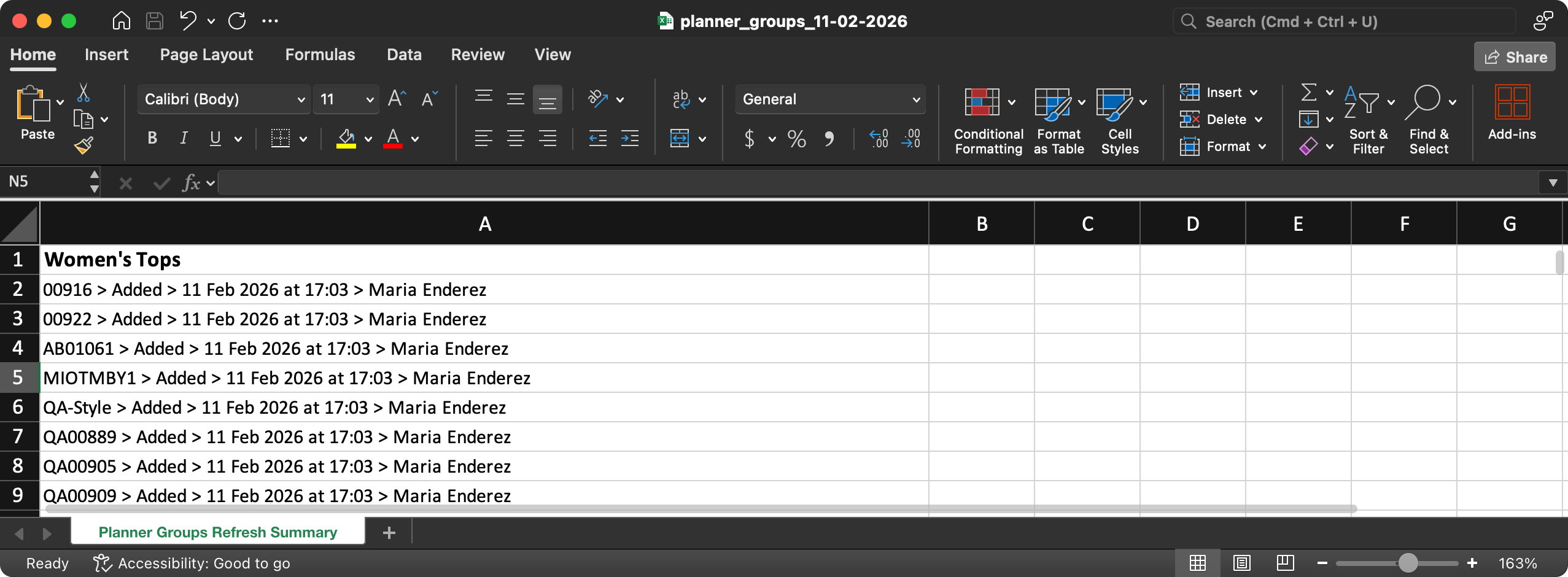 Refresh Planner Styles Summary