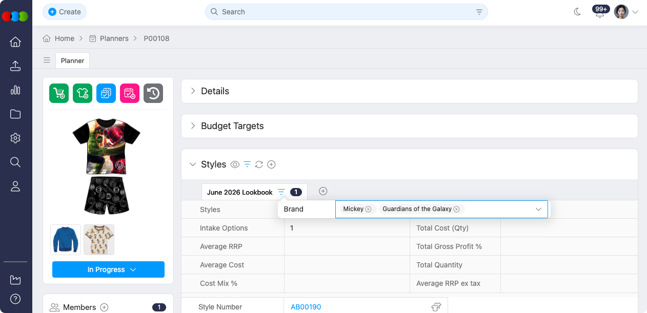 Planner > Styles > Fixed Group > Tab Filters