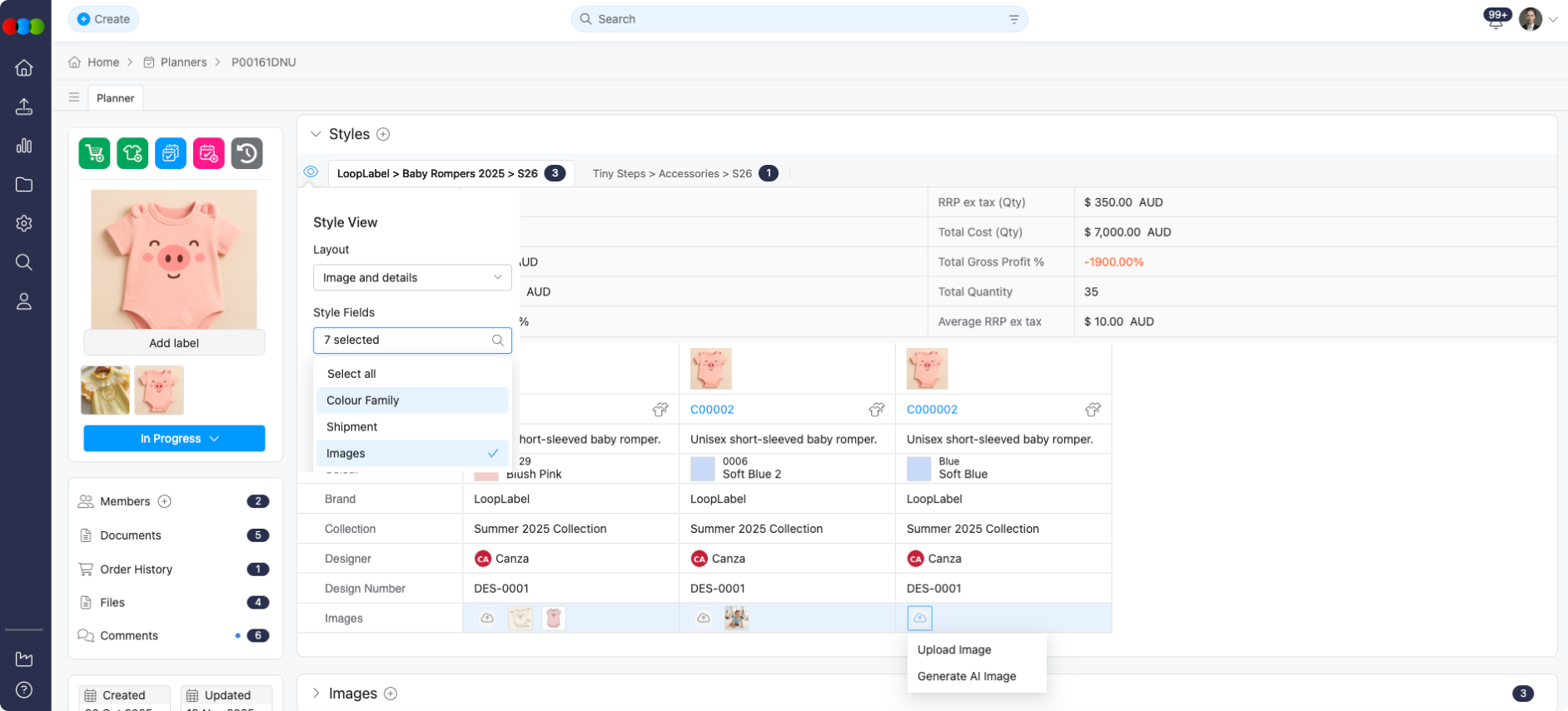 Planner Styles > Images Row