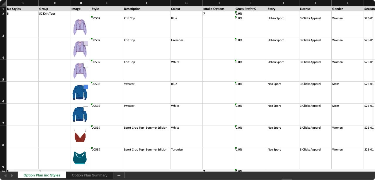 Planner > Option Plan Document > Option Plan inc Styles