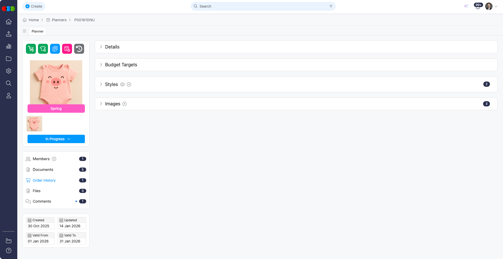 Planner Order History