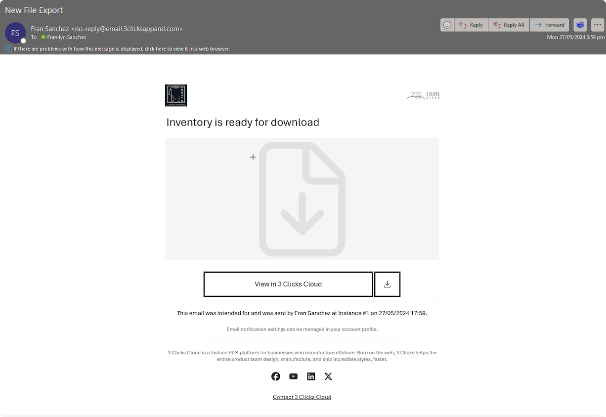 Export Email Template