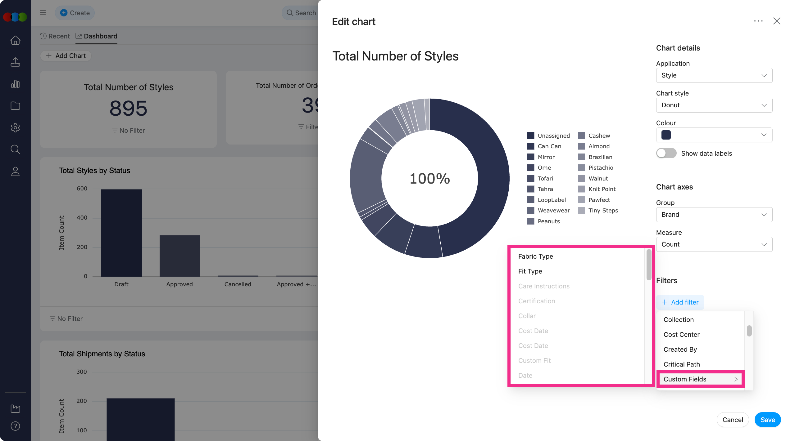 Filter > Custom Fields