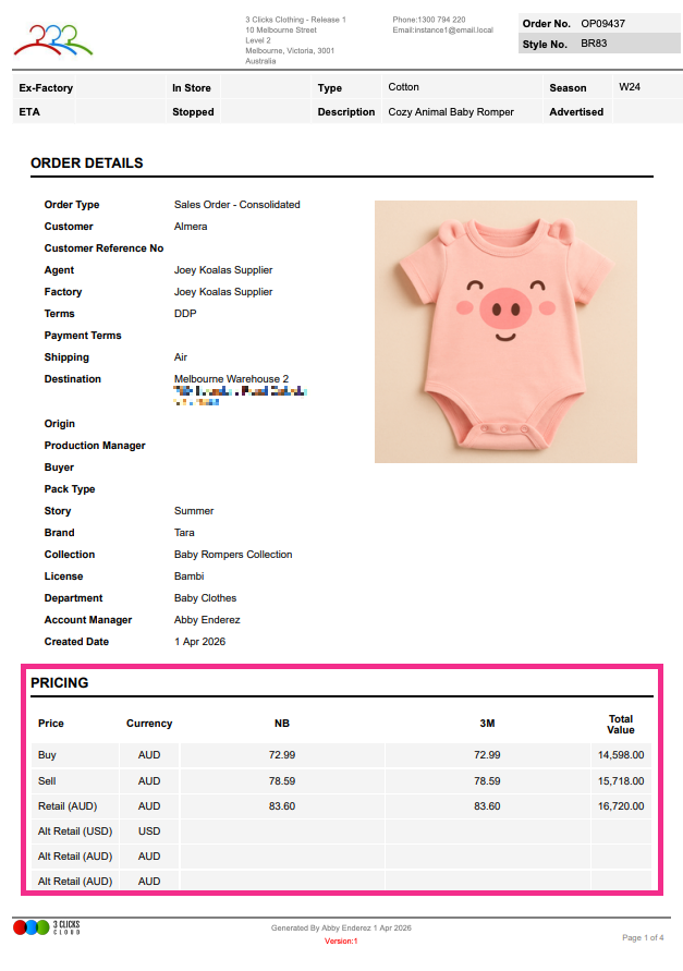 Order > Documents > Purchase Order
