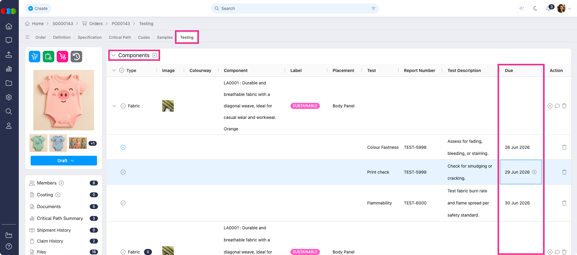 Order > Testing > Components