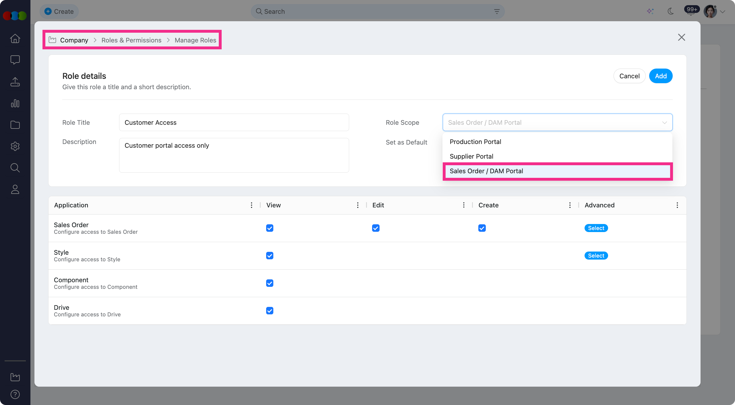 Sales Order / DAM Portal