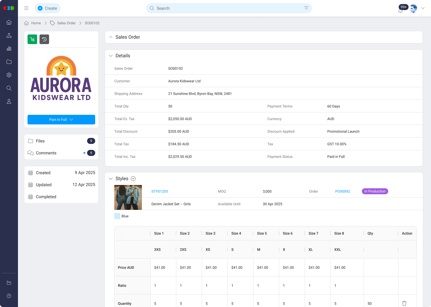 Sales Order Overview
