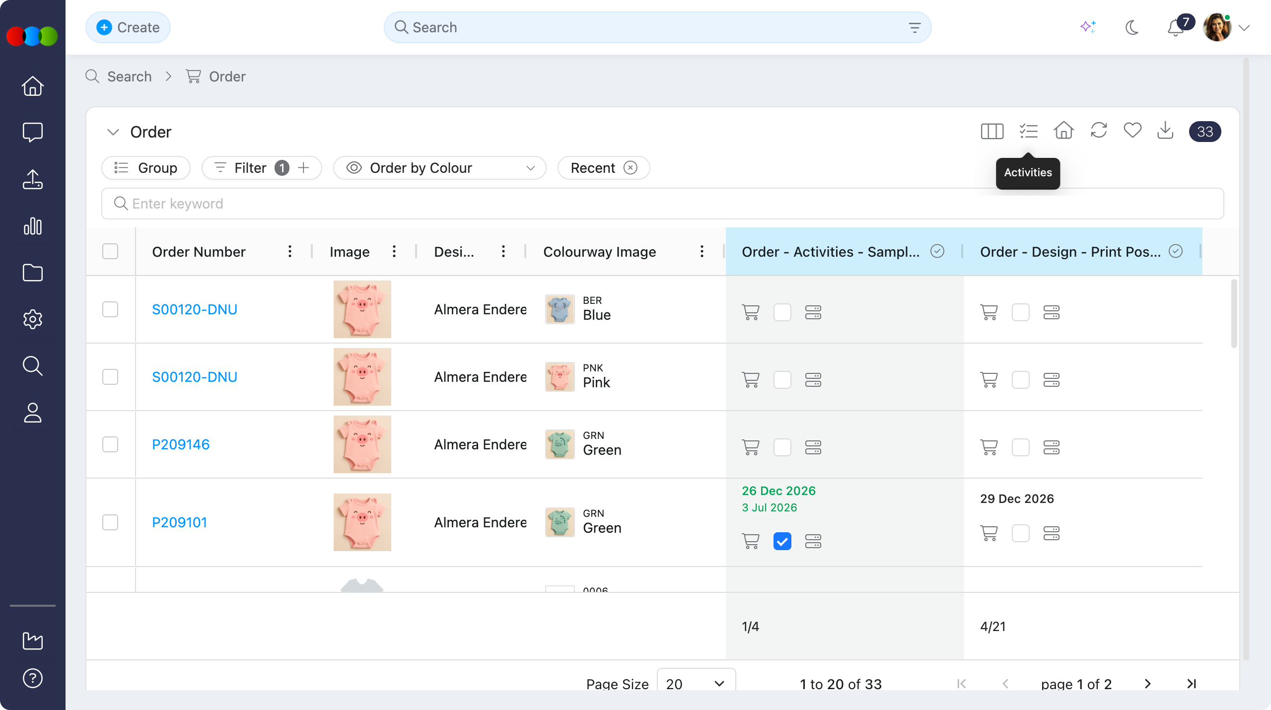 Order Search › Critical Path Activities