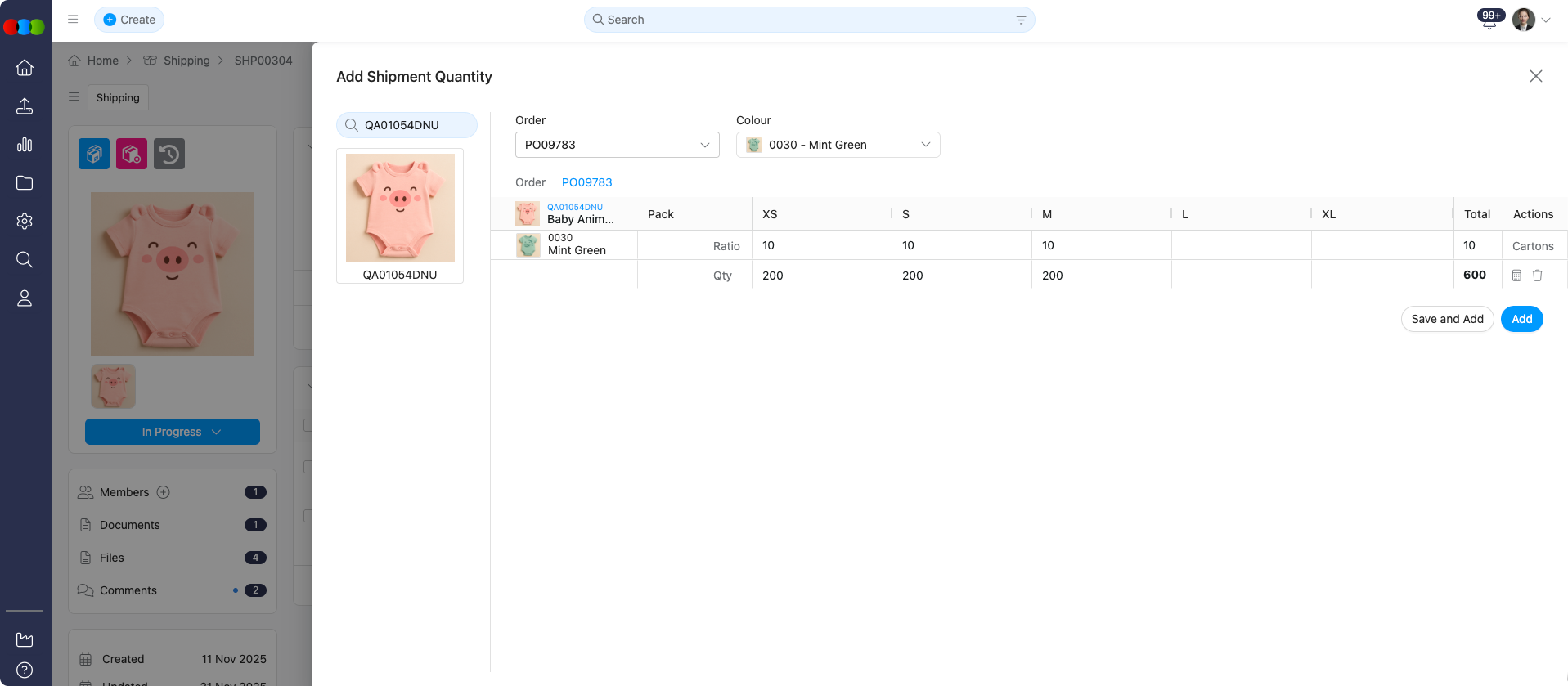 Add Orders to Shipment