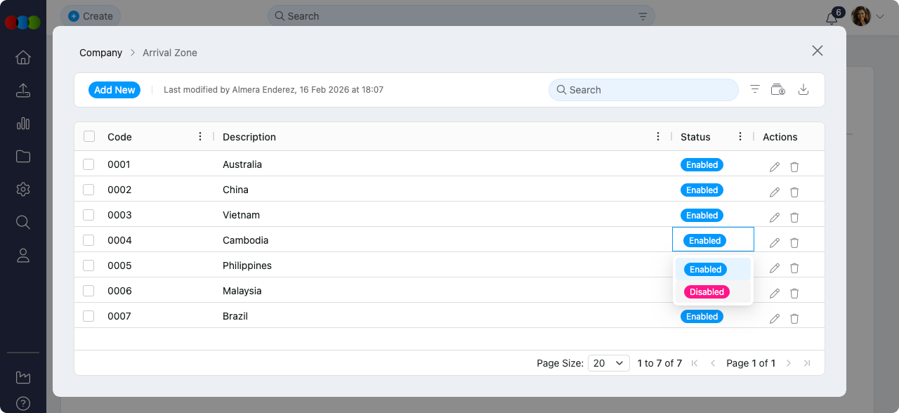 Disable Arrival Zone