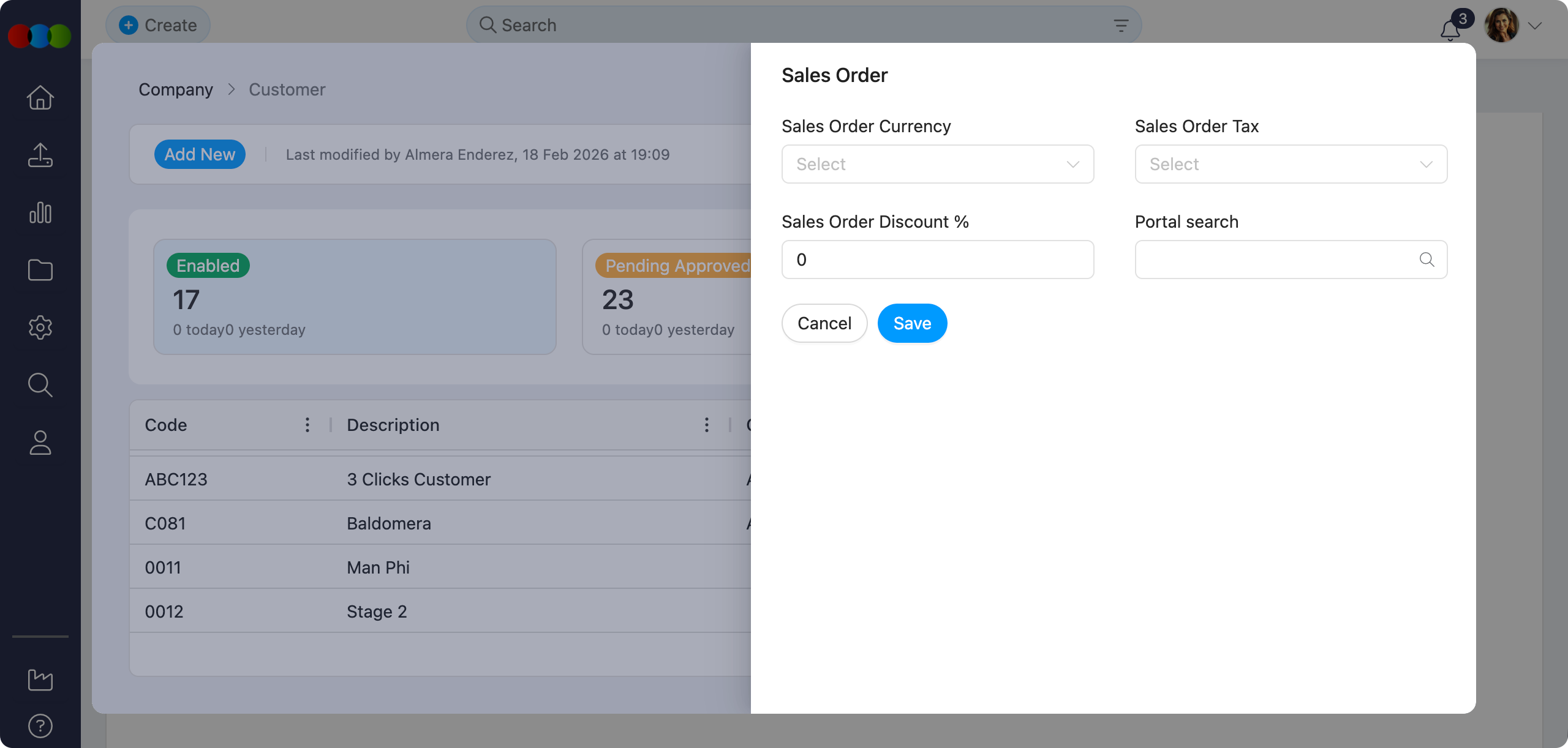 Customer Sales Order
