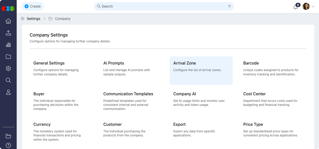Company > Arrival Zones