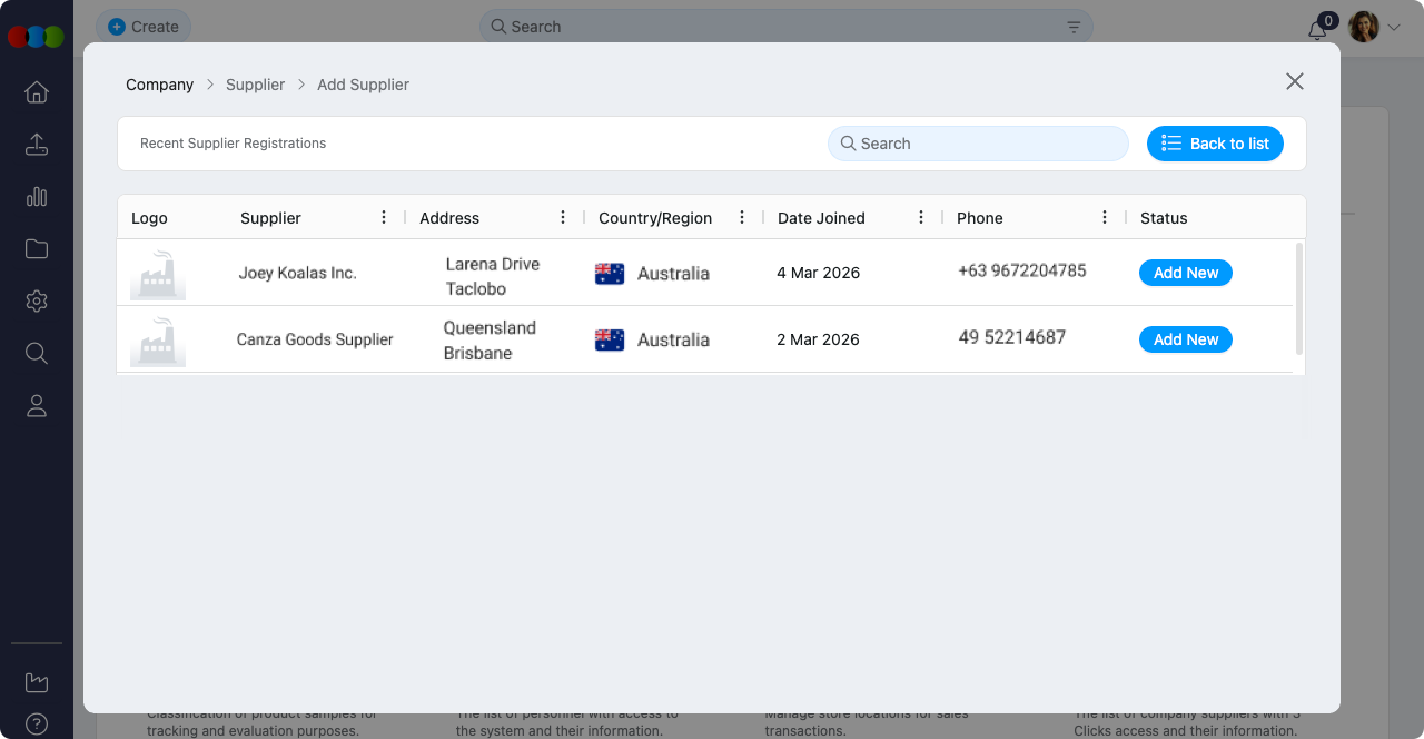 Add or Edit Supplier