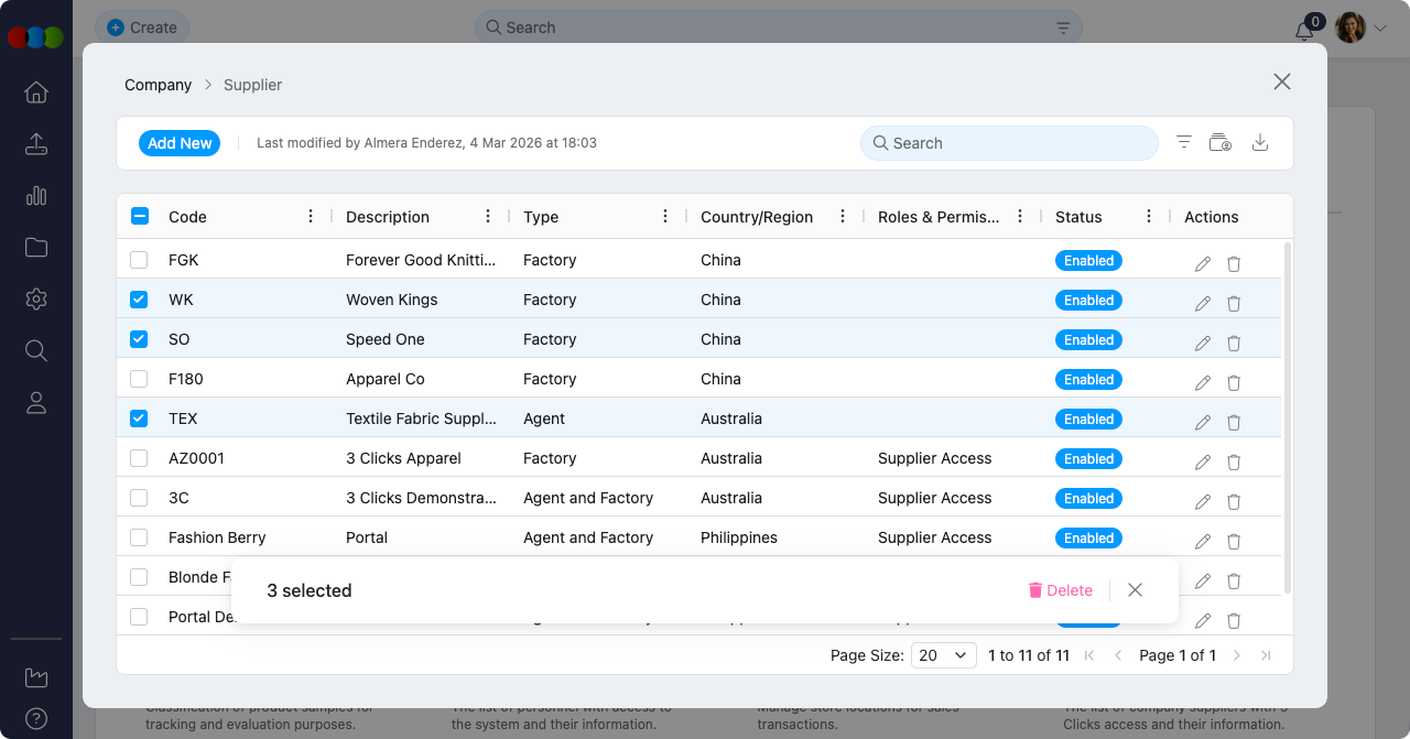 Bulk Delete Supplier