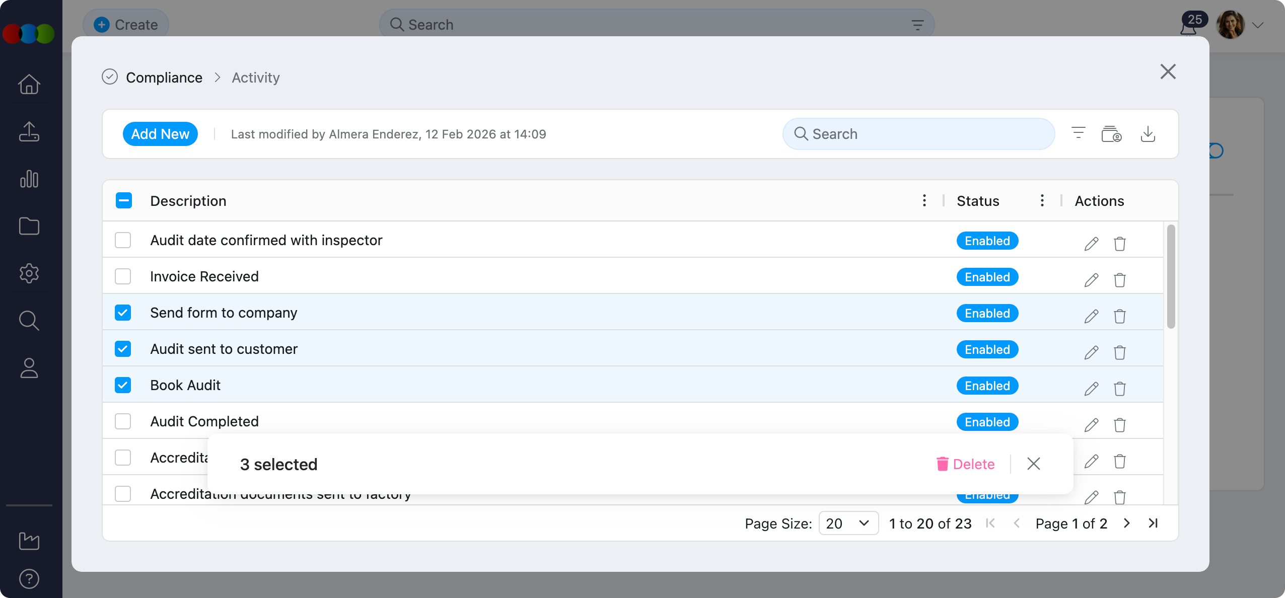 Bulk Delete Activity