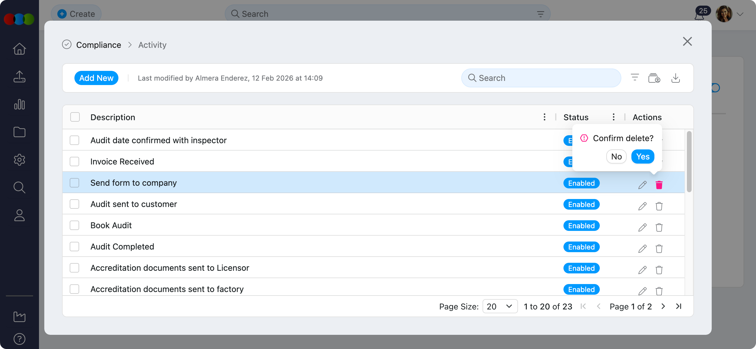 Single Delete Activity