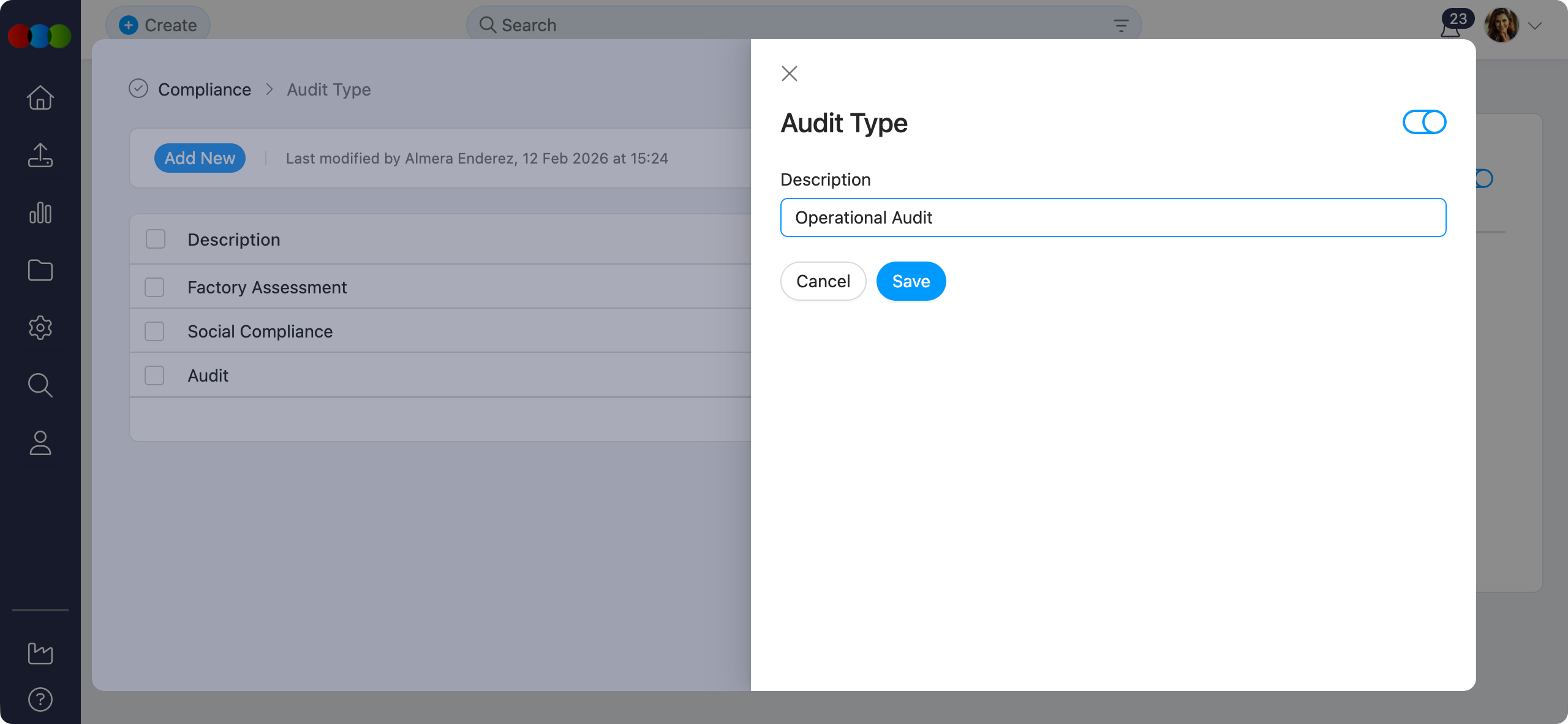 Add Audit Type