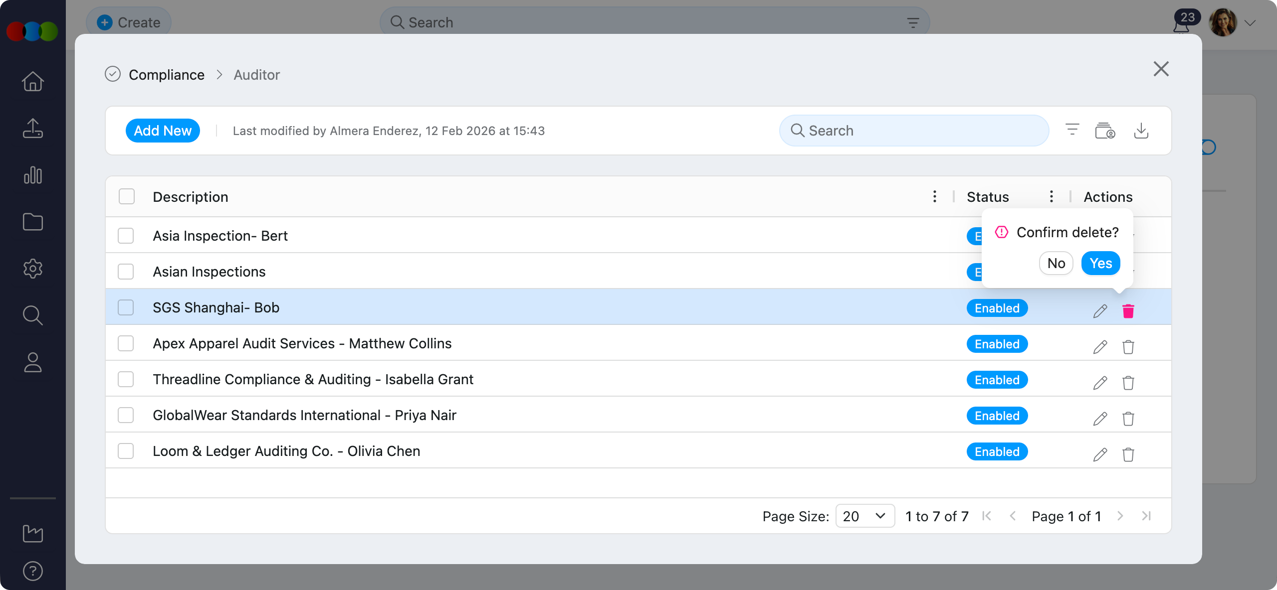 Single Delete Auditor