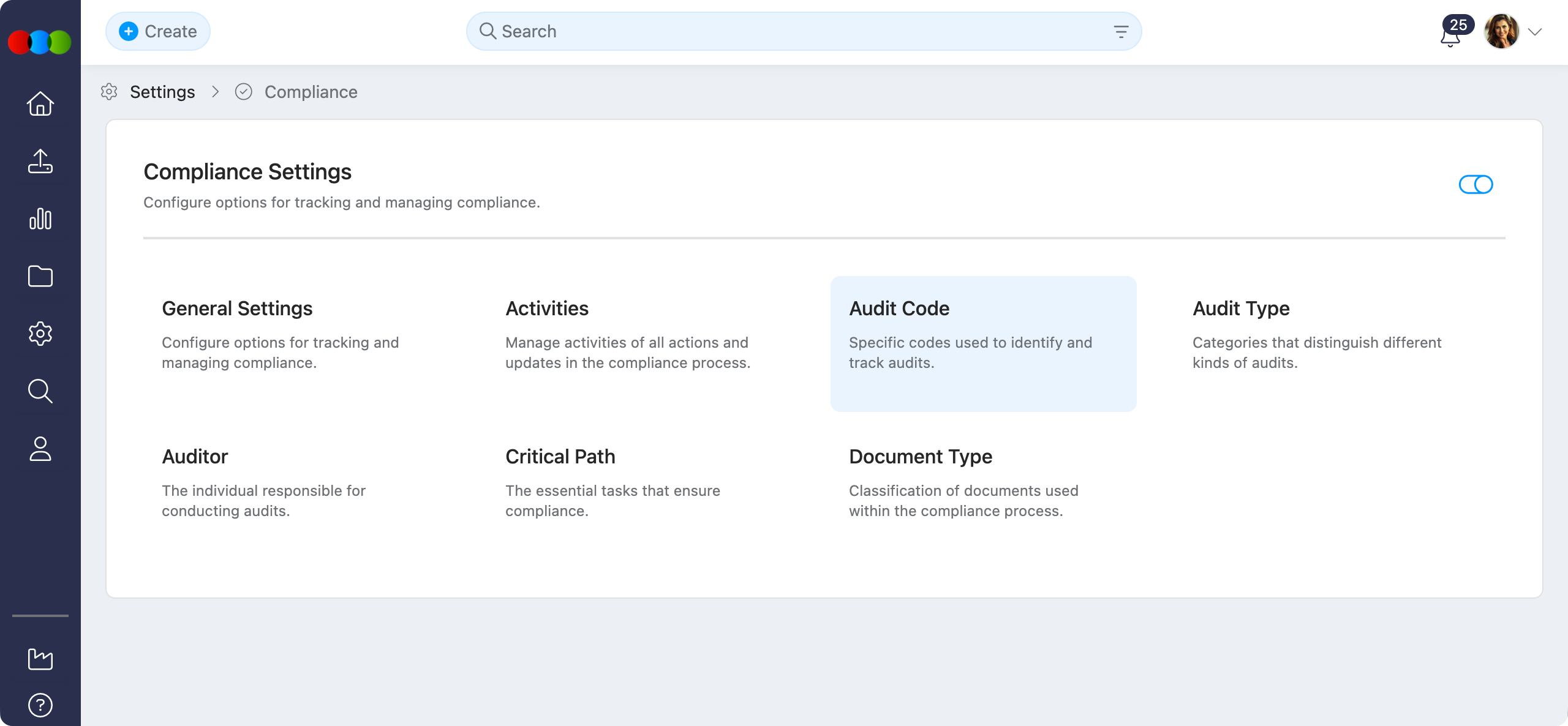 Compliance > Audit Code