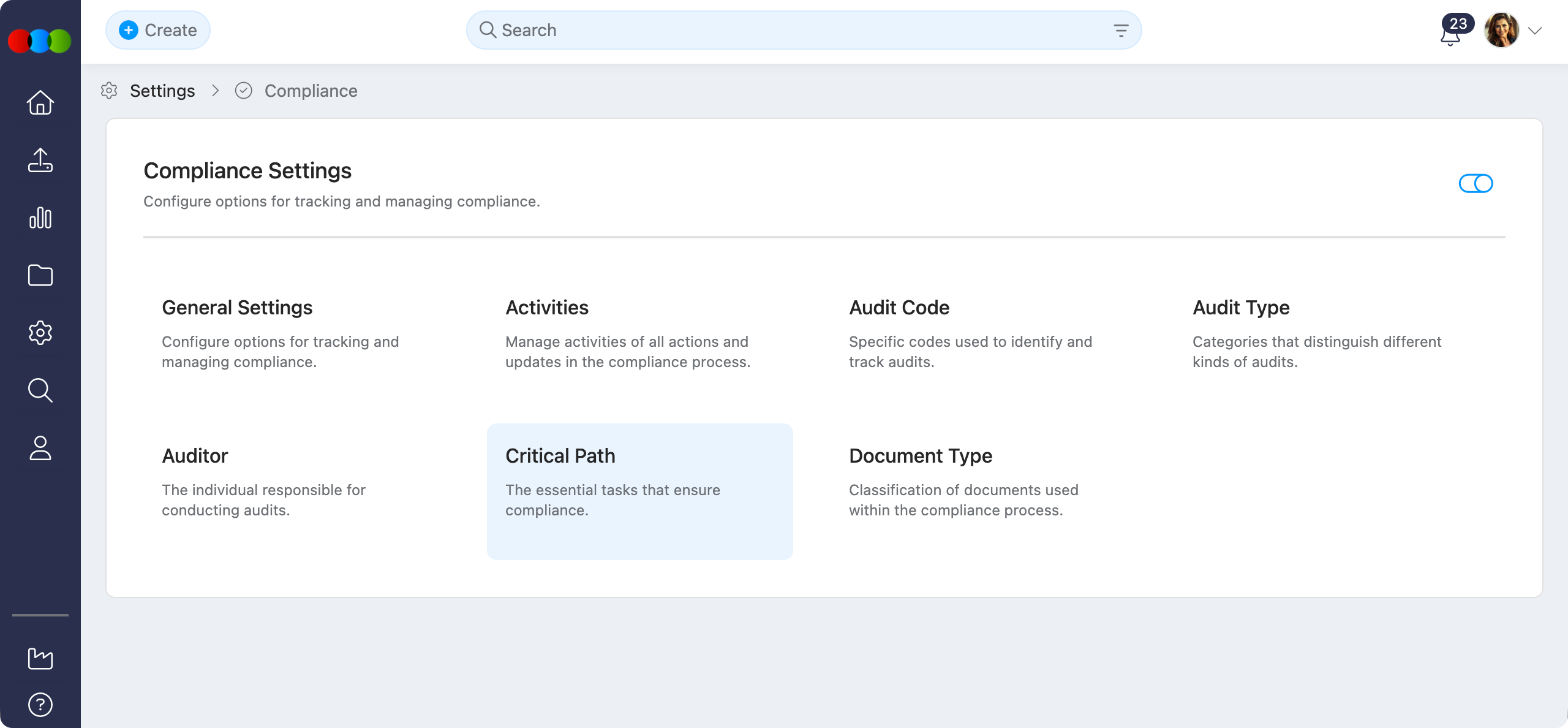 Compliance > Critical Path