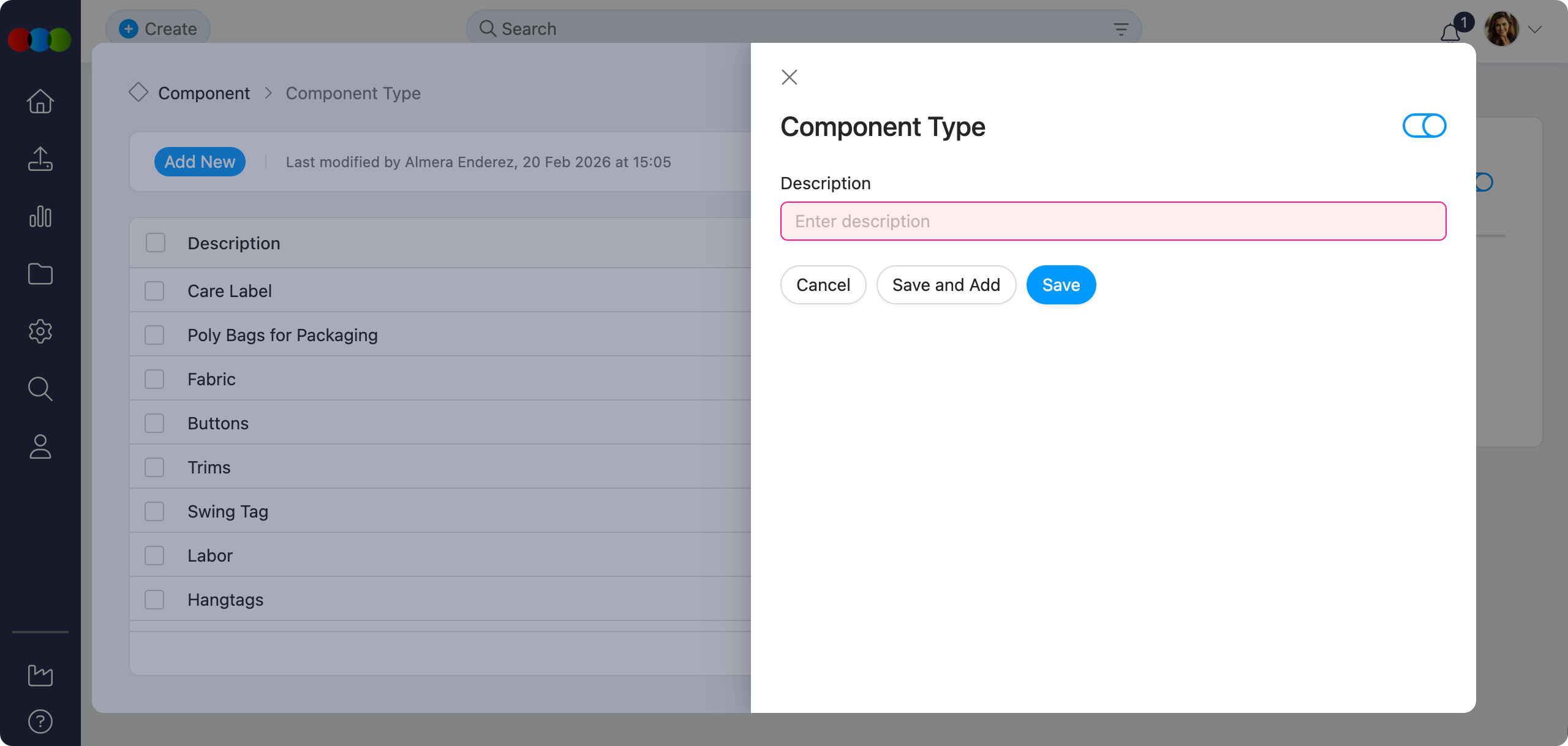 Add Component Type