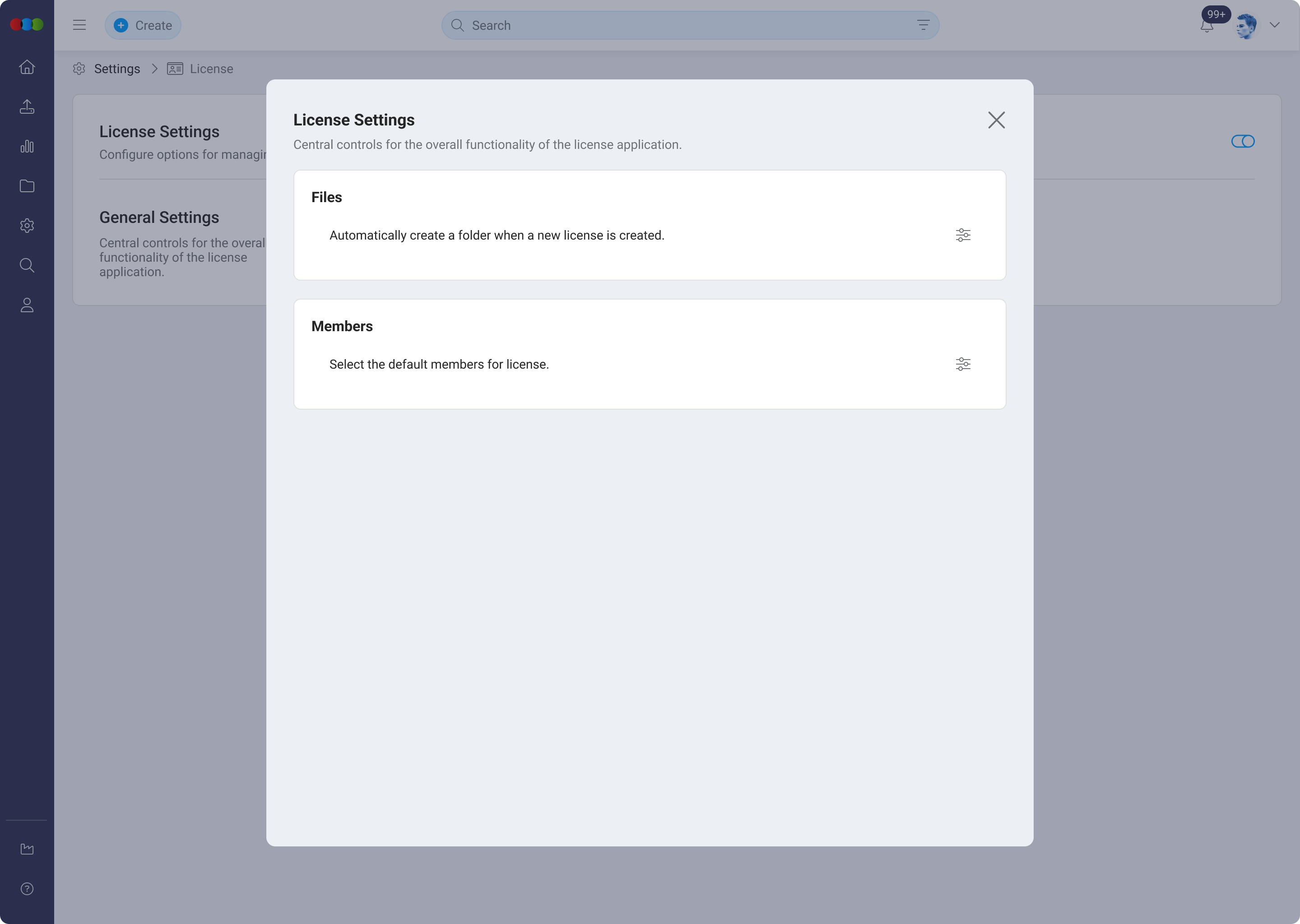 License General Settings