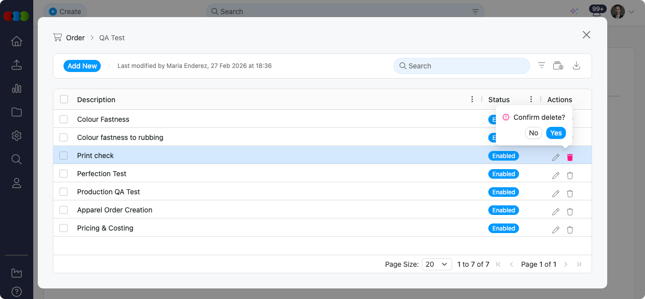 Single Delete QA Test