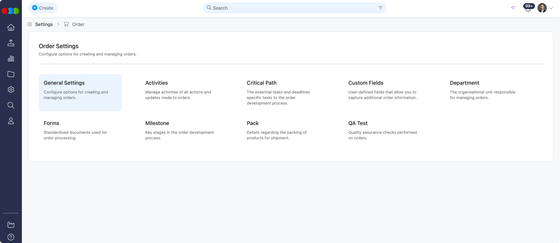Order General Settings