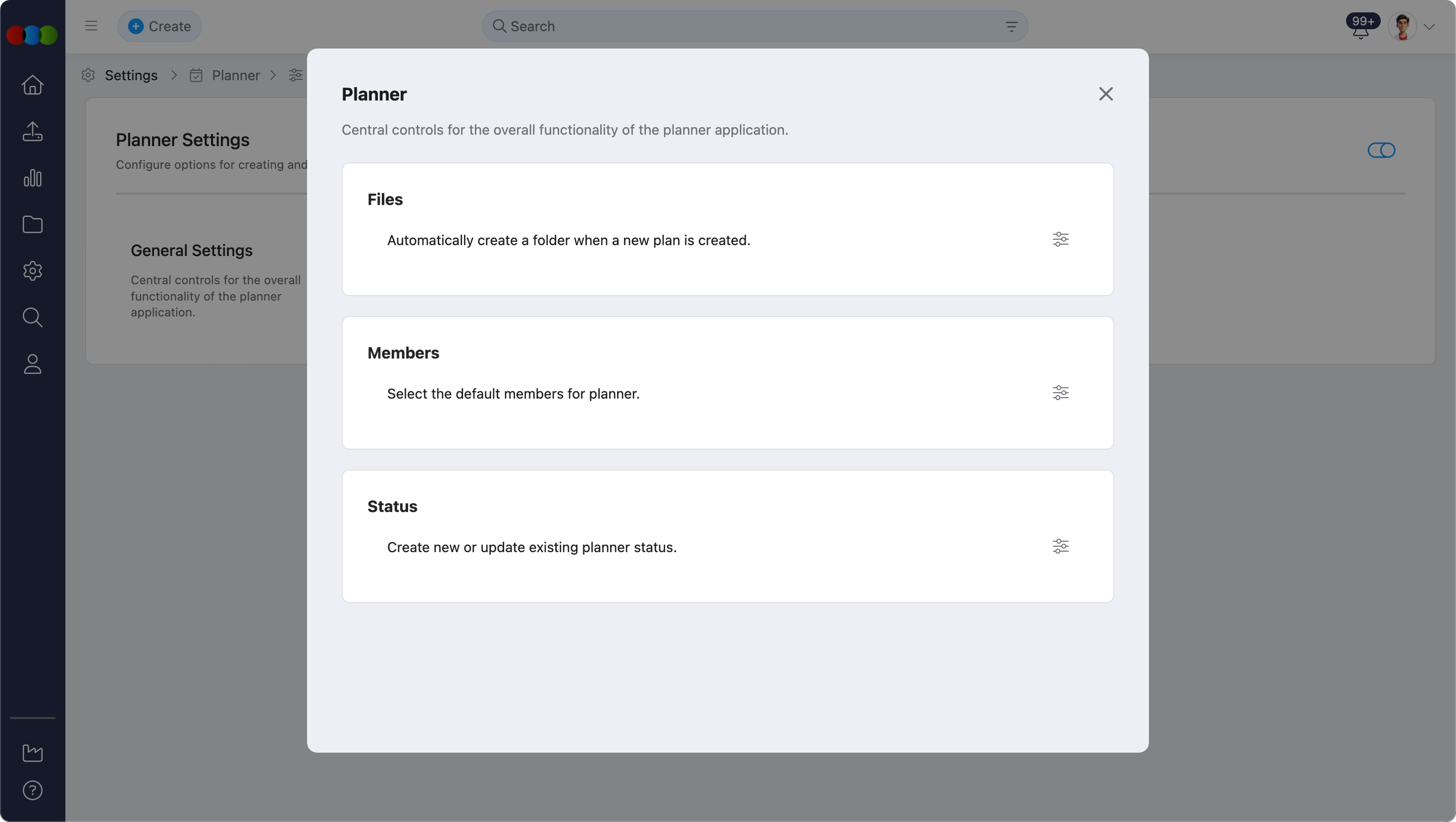 Planner General Settings