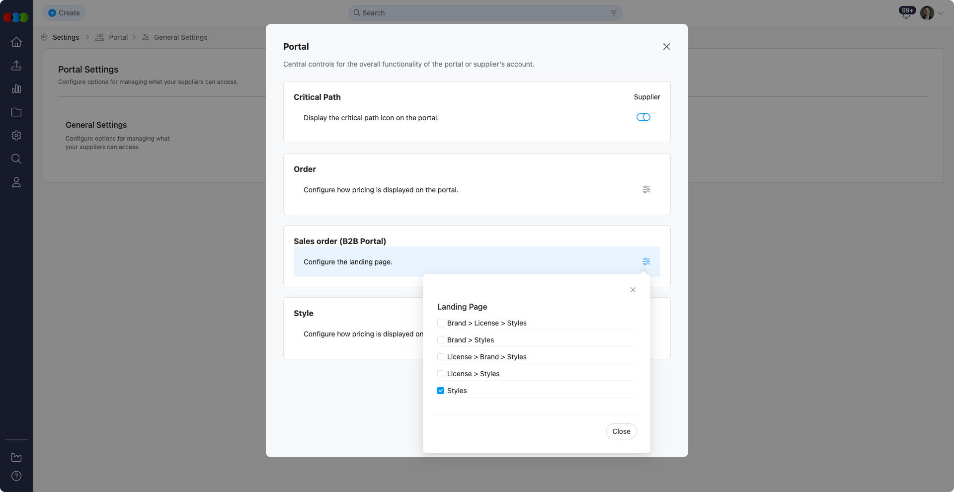 General Settings > Sales Order