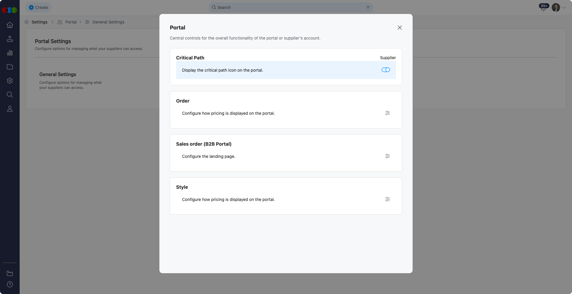 General Settings > Critical Path