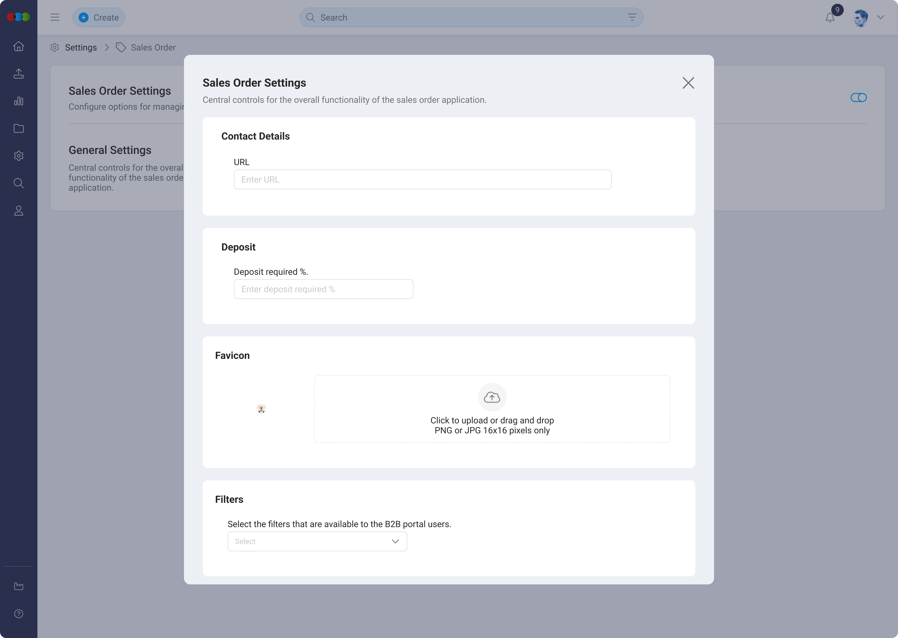 Sales Order General Settings