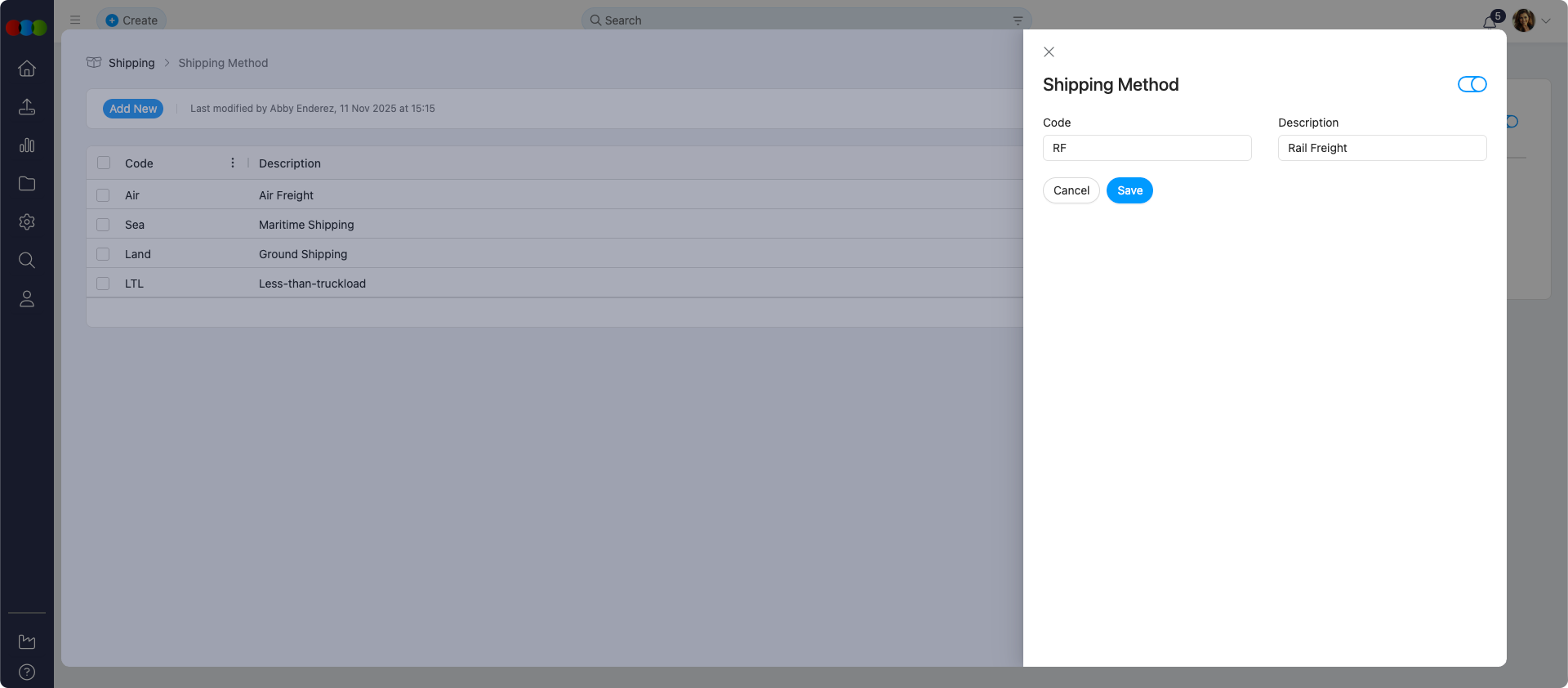 Add or Edit Shipping Method